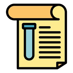 Poster - experiment tube report icon. outline experiment tube report vector icon color flat isolated