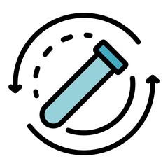 Poster - Test tube icon. Outline test tube vector icon color flat isolated
