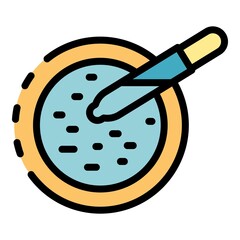 Poster - cells test icon. outline cells test vector icon color flat isolated