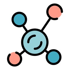 Poster - Nuclear cells icon. Outline nuclear cells vector icon color flat isolated