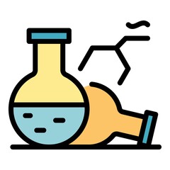 Poster - lab flasks icon. outline lab flasks vector icon color flat isolated