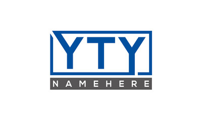 YTY Letters Logo With Rectangle Logo Vector	