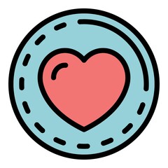 Sticker - Secure heart icon. Outline secure heart vector icon color flat isolated