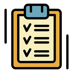 Poster - Check list of spa treatments icon. Outline check list of spa treatments vector icon color flat isolated