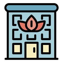 Poster - the building of the spa salon icon. outline the building of the spa salon vector icon color flat iso