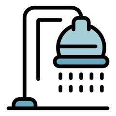 Poster - Shower icon. Outline shower vector icon color flat isolated