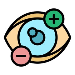 Poster - dioptre eyesight icon. outline dioptre eyesight vector icon color flat isolated