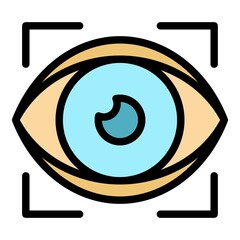 Poster - eye examination icon. outline eye examination vector icon color flat isolated