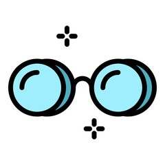 Poster - glasses without arches icon. outline glasses without arches vector icon color flat isolated