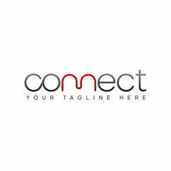 Poster - Connect Black Lowercase Logo Design Template Elements. Connected linked co and nn letters with line. Modern Networking Logo Design Vector.
