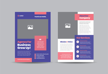 Canvas Print - Corporate Business Flyer Design or Handout and leaflet design or Marketing sheet Brochure Design