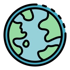 Poster - Earth icon. Outline Earth vector icon color flat isolated
