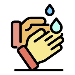 Poster - Washing hands icon. Outline washing hands vector icon color flat isolated