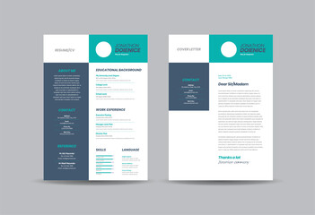 Wall Mural - Curriculum vitae CV Resume Template Design or Personal Details for Job Application  