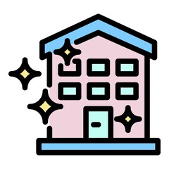 Poster - Clean home icon. Outline clean home vector icon color flat isolated