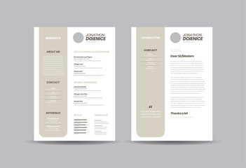 Wall Mural - Curriculum vitae CV Resume Template Design or Personal Details for Job Application  