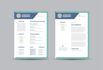 Wall Mural - Curriculum vitae CV Resume Template Design or Personal Details for Job Application  