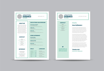 Wall Mural - Curriculum vitae CV Resume Template Design or Personal Details for Job Application  