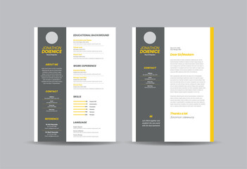 Wall Mural - Curriculum vitae CV Resume Template Design or Personal Details for Job Application  