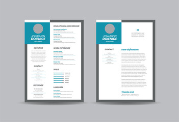 Wall Mural - Curriculum vitae CV Resume Template Design or Personal Details for Job Application  