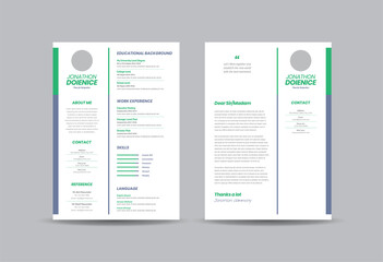 Wall Mural - Curriculum vitae CV Resume Template Design or Personal Details for Job Application  