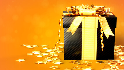 surprise gift box on colorful vivid orange bg for cyber monday sell-out - object 3D illustration