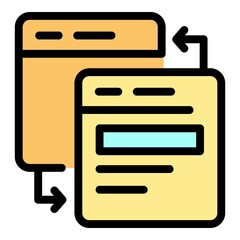 Poster - Website restore icon. Outline website restore vector icon color flat isolated