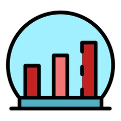 Poster - Music equalizer icon. Outline music equalizer vector icon color flat isolated