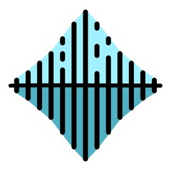 Poster - Audio frequence icon. Outline audio frequence vector icon color flat isolated