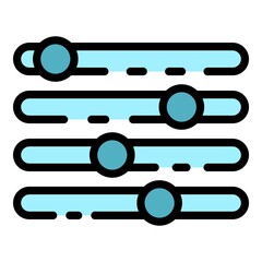 Poster - Equalizer app icon. Outline equalizer app vector icon color flat isolated