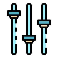 Poster - Equalizer buttons icon. Outline equalizer buttons vector icon color flat isolated