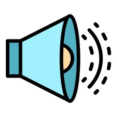 Poster - Sound on icon. Outline sound on vector icon color flat isolated