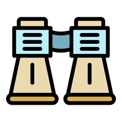 Poster - binoculars icon. outline binoculars vector icon color flat isolated