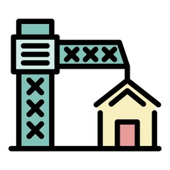 Poster - Construction of the house icon. Outline construction of the house vector icon color flat isolated