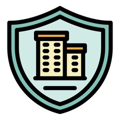 Poster - Residential security icon. Outline residential security vector icon color flat isolated