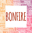 © Colored Lights - Bonfire vector illustration word cloud isolated on white background.