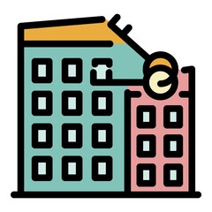 Poster - Real estate icon. Outline real estate vector icon color flat isolated