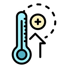 Poster - outdoor thermometer icon. outline outdoor thermometer vector icon color flat isolated