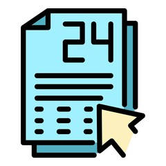 Poster - Daily planner icon. Outline daily planner vector icon color flat isolated
