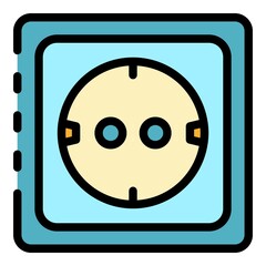 Poster - Socket icon. Outline socket vector icon color flat isolated