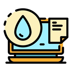 Poster - drop and display icon. outline drop and display vector icon color flat isolated