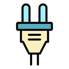 Poster - Electric plug icon. Outline electric plug vector icon color flat isolated
