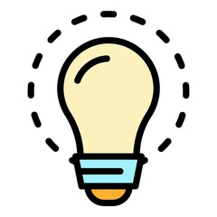 Poster - Light bulb icon. Outline light bulb vector icon color flat isolated