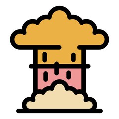 Poster - Nuclear explosion icon. Outline nuclear explosion vector icon color flat isolated