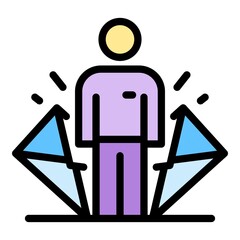 Poster - Diamond estimator icon. Outline diamond estimator vector icon color flat isolated