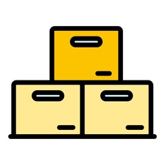 Poster - Estimator parcel icon. Outline estimator parcel vector icon color flat isolated