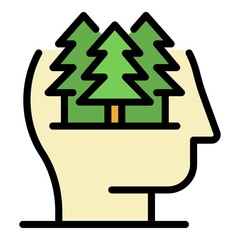 Poster - Eco forest idea icon. Outline eco forest idea vector icon thin line color flat isolated
