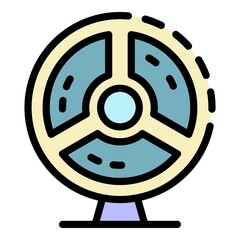 Poster - Eco water wheel icon. Outline eco water wheel vector icon color flat isolated