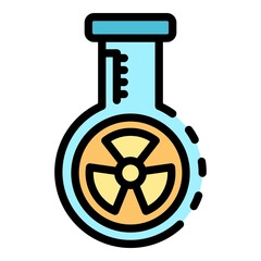 Poster - Nuclear flask icon. Outline nuclear flask vector icon color flat isolated