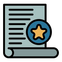 Poster - Investigator paper icon. Outline investigator paper vector icon color flat isolated